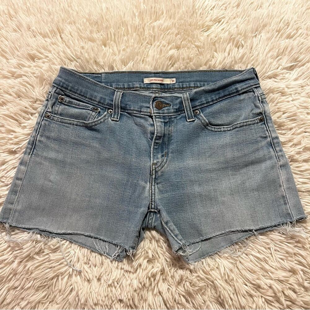 Levi's 601 Pin Skinny Cut-Off Blue Jean Shorts Size 31